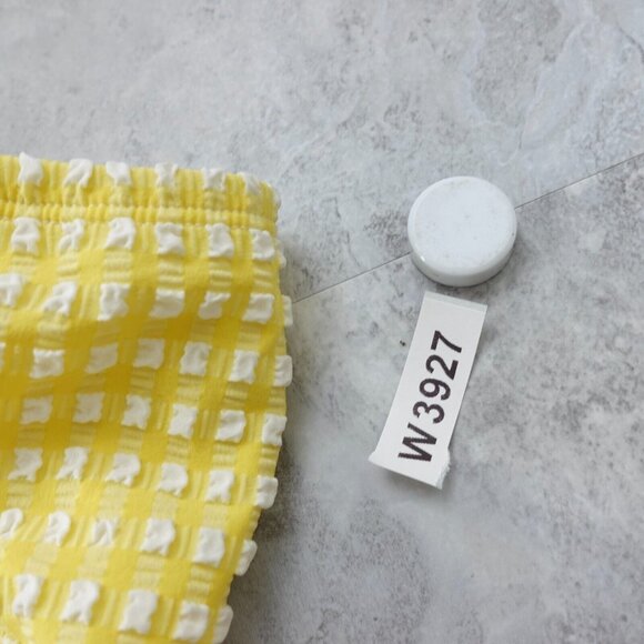 & Other Stories Bikini Top Medium Yellow Bralette Seersucker Light Swim - Picture 13 of 13